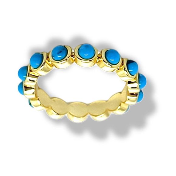 Adornia Jewelry - 4mm Bezeled Turquoisette Eternity Band Ring Size 8